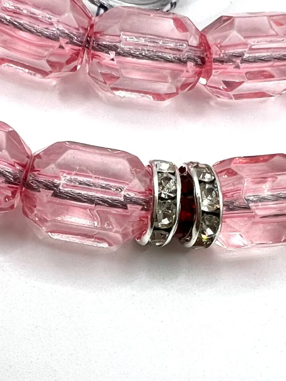 Luxury Pink Crystal Beaded Dog Leash | Glamorous Handmade Designer-Inspired